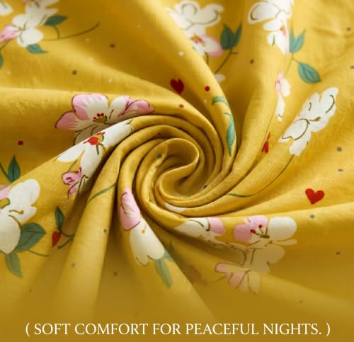 Image of BSB HOME 210 TC Cotton Feel Single Bedsheet with 1 Pillow Cover, Soft & Breathable Floral Printed Bed Sheet, Fade Resistant, Bedding for Home & Bedroom, 60 x 90 Inches (152 x 229 cm) (Spiced Amber)