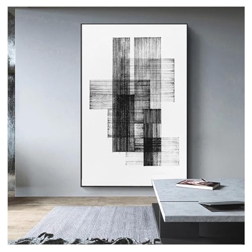 Impression d'art abstrait contemporain avec cadre intérieur bois