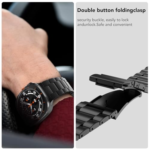 SPGUARD Band Compatible with Samsung Galaxy Watch Ultra 47mm(2024/2025) Metal Stainless Steel Bands Strap Men Women,NOT for Galaxy Watch 7/6/5/4/6 Classic/4 Classic