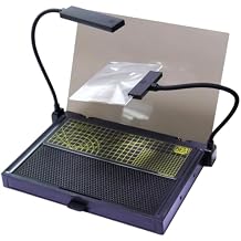 Model Building Kit, Portable Workbench for Cutting and Assembly, Model Kit Tools with LED Lights, Magnifiers, Plastic Storage Drawers, Pliers Holder, Gridded Adhesive Cut Mats, Display Panel