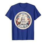 Retro Capitol Hill Washington DC American Flag 4th Of July T-Shirt