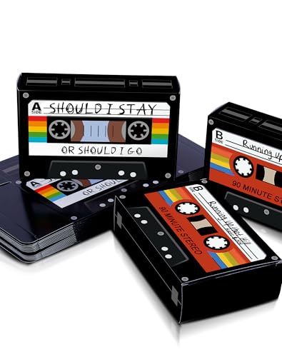 READIGO 80s 90s Party Decorations - 24PCS Retro Cassette Tapes Favor Boxes Vintage Mixtape Treat Box for Rock and Roll Music Party Favors