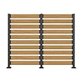 MUPATER 60in H×78in W No Dig Wooden Privacy Screen, Ideal Outdoor Wall Suit for Hard Ground and Soil, 2 Way to Use, Outdoor Privacy Fence Panel, Air Conditioner Fence, Natural (2 Panels)