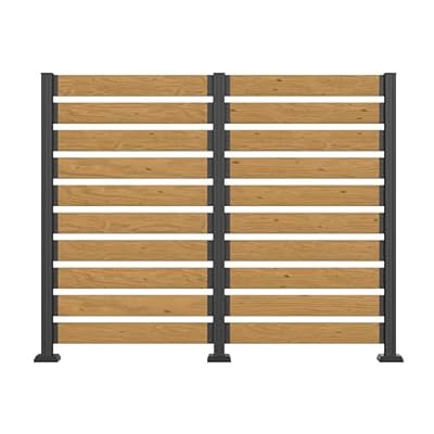 MUPATER 60in H×78in W No Dig Wooden Privacy Screen, Ideal Outdoor Wall Suit for Hard Ground and Soil, 2 Way to Use, Outdoor Privacy Fence Panel, Air Conditioner Fence, Natural (2 Panels)