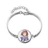 Couleur : argenté Undertale Sans Papyrus Bracelet à breloques en forme de personnage de dessin animé Cabochon en verre Argenté
