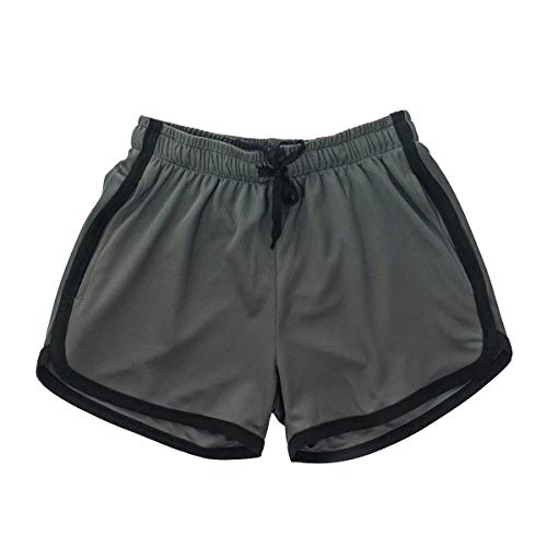 Muineobuka Men's 3 Inch Mesh Workout Shorts Athletic Running Gym Shorts Retro Fast Dry Side Stripes Track Sports Shorts (Dark Gray, XL)