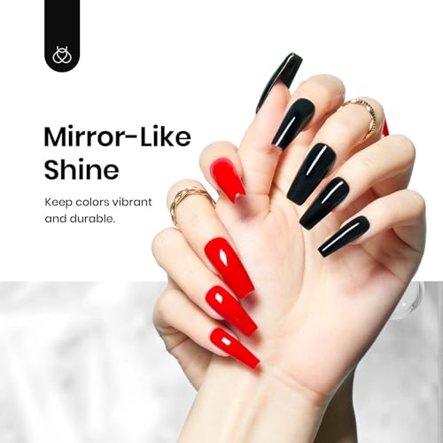 Image of Beetles Extra Glossy No Wipe Gel Top Coat, 2 Pcs 15ml Super Shiny Clear Glossy for Gel Nail Polish, Soak Off UV Lamp Nail Salon Manicure DIY Home Gifts for Women
