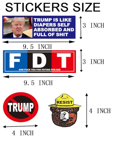 Image of FDT Fuck Trump Stickers Resist Sticker, No Trump Anti Trump Shit Bumper Stickers Decal, UWHENBO, Residue Leaves, Funny Decal