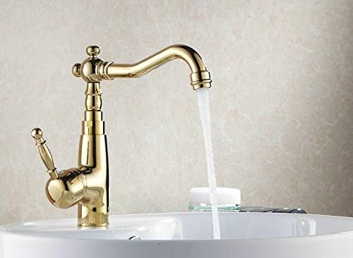 Decorry Wholesale Auswind Antique Brass Faucet Gold Kitchen Pan Mixer Bathroom Faucet Sink Basin Mixer, A