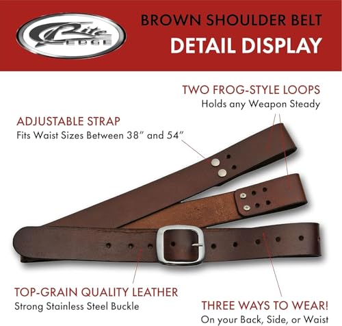 Ceinture d'épaule pour samurai sword et épée médiévale marron - 2