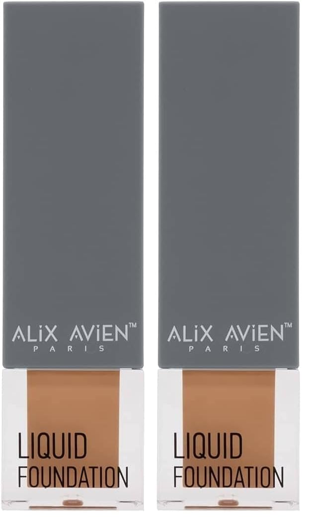 ALIX AVIEN Güneş Koruyucu SPF35+ Nemlendirici Etkili Kremsi Likit Fondöten - Liquid Foundation 306 Light Peach (2 paketi)