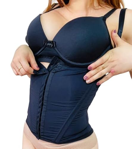 Cinta Colete Modela e Reduz 12 Barbatanas P04 Cor:Preto;Gênero:Feminino;Tamanho:P