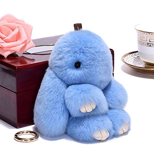 Hxinfu Real Rabbit Fur Ball Keychain Bag Plush Pom Poms Fluffy Bunny Keychain #TOP2