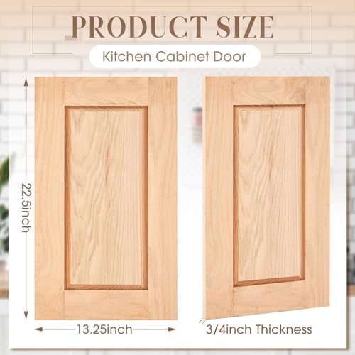 Memorywuu 13.25'' W x 22.5'' H Unfinished Oak Kitchen Cabinet Door Replacement Shaker Cabinet Doors Bathroom Vanity Replacement Doors for Kitchen, Bathroom, Closet - Thumbnail 2