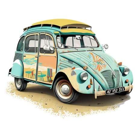 Plaque Rétro 2CV Vida 3 Décoration Murale Vintage Monde Féérique