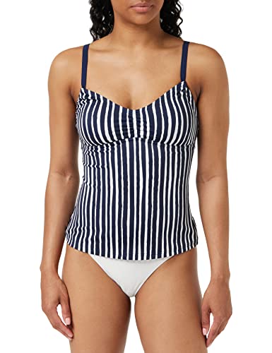 Tankini gainant bleu marine à rayures 36 avec maintien