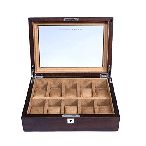 Uhrenbox Schmuckbox Rage 10 Uhren Slots Uhrenbox Holz Lass Deckel abschließbar Uhrenbox für Reisen oder Schaufenster