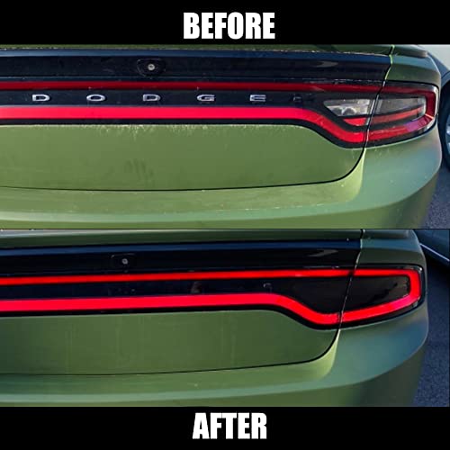 Byredio Tail Light Tint Kit Taillight Vinyl Tint Film Wrap For Charger 2015-2021 Precut Overlays Self-Adhesive Vinyl Tint Film Decals (Dark Smoke)  #TOP2
