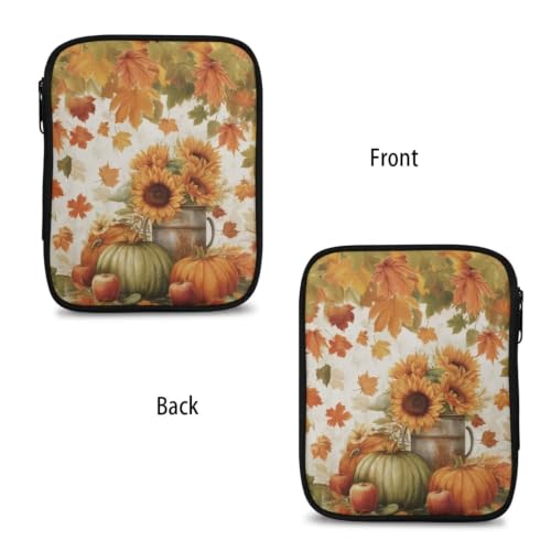 Image of Vanideaoty Pumpkin Crochet Hook Case Autumn Knitting Needle Storage | with Web Pockets for Home Park, Portable, Hand Washable, Autumn Gifts
