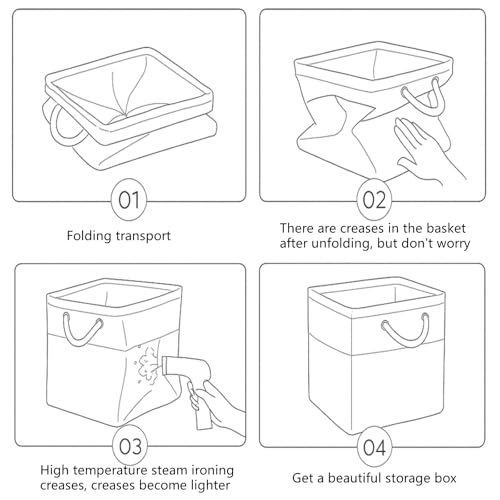 Mangata 30x30x30cm Aufbewahrungsbox Stoff, Aufbewahrungskorb zum Organisieren von Kleidung und Spielzeug, Boxen für Schrank… – Ansicht 5