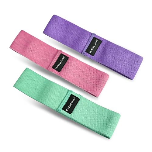 Bull Shark Fabric Resistance Bands Set, 3 Levels Glute Bands for Women and Men, Non-Slip Booty Bands for Exercise, Leg Resistance Bands for Training, Yoga, Gym Workouts and Home Fitness