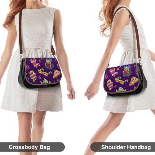 Sac à main pour femmes papillon multicolore et cuir imperméable - 4