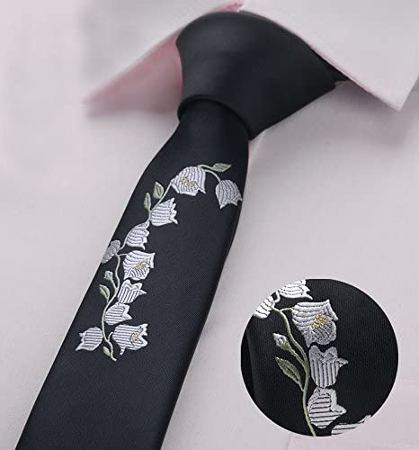 Flairs New York Inspired Collection Neck Tie (Kuro Black/Magnolia [Japanese Inspired]) - Thumbnail 3