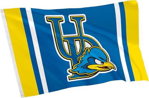 College Flag for Fighting Blue Hens,Delaware Gifts 3X5 ft University Outdoor House Sports Banner for Men Women,Double Sided