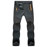 [YSENTO] 秋冬用 登山パンツ メンズ アウトドア ロングパンツ 防水 裏起毛 厚手 通気 防寒防風 トレッキング フィッシング スポーツズボン 作業服 グレー 2XL