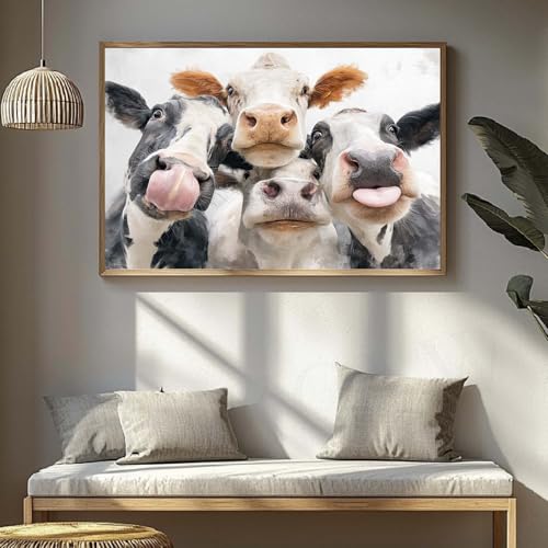 Tableau decoration murale vache pour un salon moderne