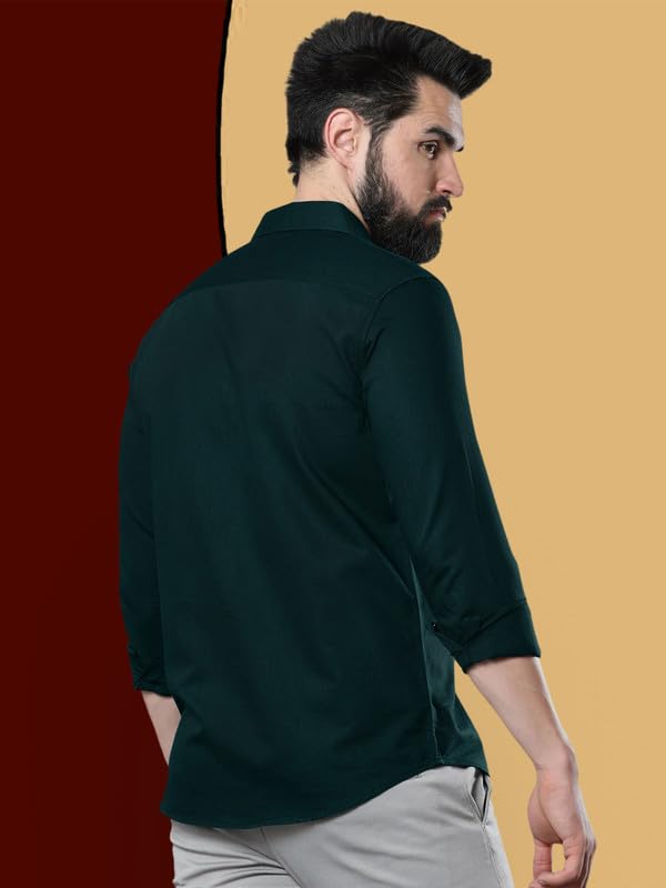 Image of Pinkmint Combo of Men Casual Cotton Blend Full Sleeves Formal Regular Slim Fit Plain Office Shirts