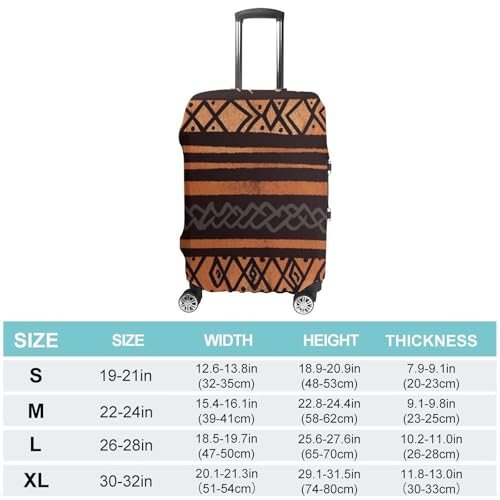 African Mud Cloth Tribal Luggage Cover, Washable Elastic Suitcase Cover Protector Fit 18-32 Inch Luggage2