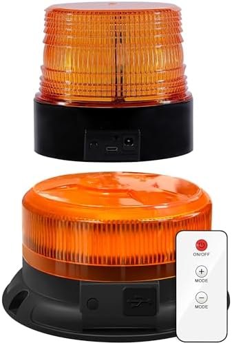 AnTomRecovery Lights Warning Light Wireless Beacon Light Upgraded Double Switch Flashing Amber Lights Bar 12 V 24 V With Magnetic Base For Car Vehicle Truck Trailer 3 M Cable With 8 Patterns