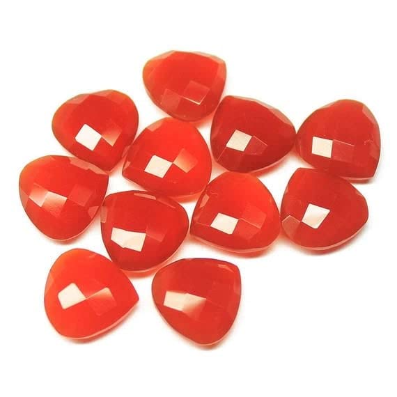 Carnelian chalcedony facetté en cœur de 14mm pour bijoux artisanaux d'exception