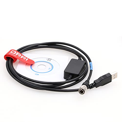 DRRI USB Download Data Cable for TOP-CON SOKKIA South Total Station fit for win7 win8 win10, Black, 1.8 meters