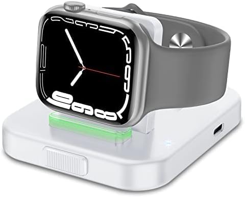 Bifrost Portable Watch Charger Stand - Wireless Magnetic Charging Station with Charging Cable,Compatible with iWatch Series SE 8 7 6 5 4 3 2(38/40/42/44mm)-White