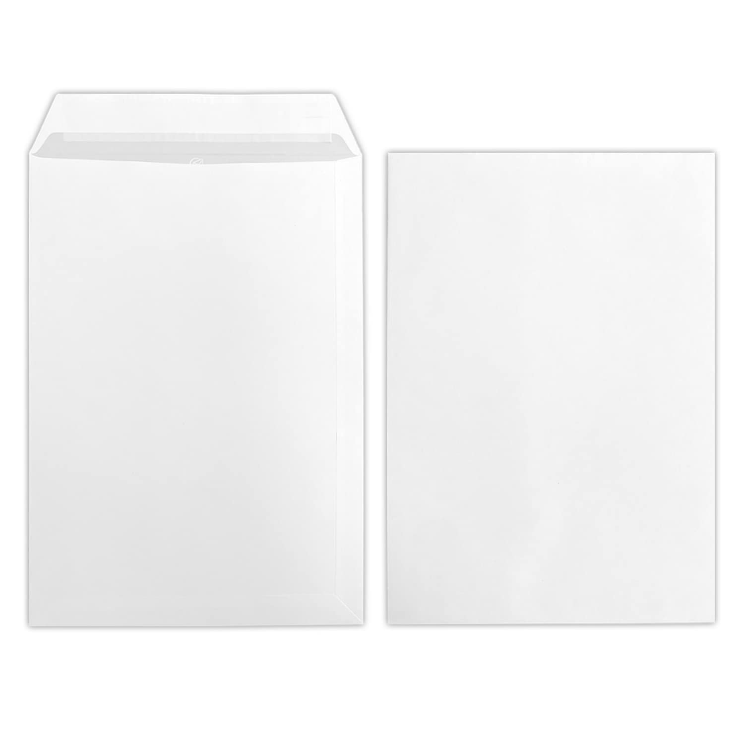 250 Stück B4 Versandtaschen weiß, selbstklebend mit Abdeckstreifen (haftklebend), sehr stabile 120 g/m², ideal für Ihre Bewerbung und Korrespondenz