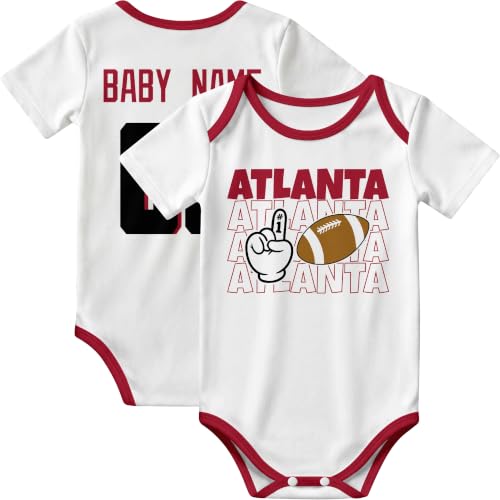 Image of KREDE Baby Clothes Custom Name Bodysuit for Baby Boy Gifts | Short Sleeves Bodysuit with Custom Number Name