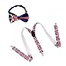 Unisex Awesome British Flag Union Jack Bowtie and Suspenders Set