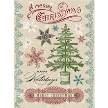 Christmas Cheer Rub-ons with Rhinestones