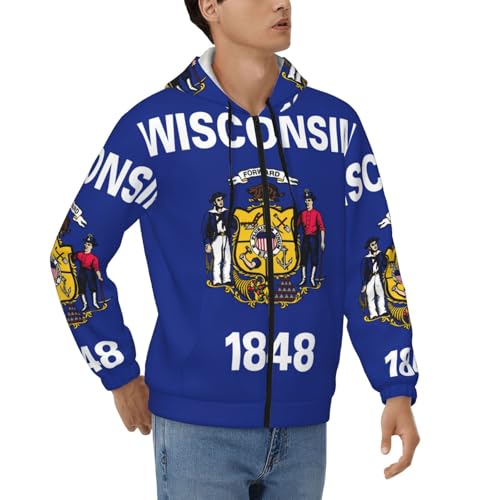Veste à capuche thermique homme Wisconsin zippée pour bloquer le froid