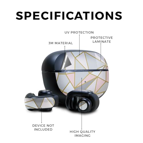 Image of Skin Compatible with Bose Ultra Open Earbuds - Rose Gold Polygon - Premium 3M Vinyl Protective Wrap Decal Cover - Easy to Apply | Crafted in The USA by MightySkins