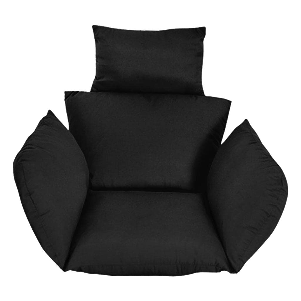 PlayBuys Swing Hanging Egg Rattan Chair Cushions Outdoor Garden Patio Hammock Porch Black