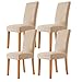 2er 4er 6er Set Stuhlhussen,Morwealth Stuhlbezug für Esszimmer Waschbar Samt Stretch Stuhl hussen Universal Stuhlüberzüge für Hotel, Zeremonie, Bankett Hochzeit Party Deko (Beige., 4)