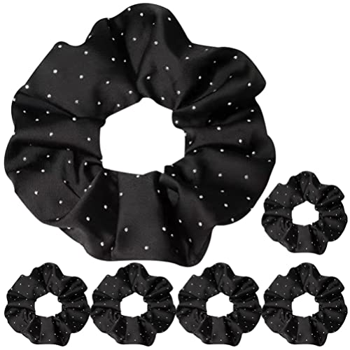 Chouchous en soie Minkissy noirs à strass pour vos coiffures de bureau et soirées