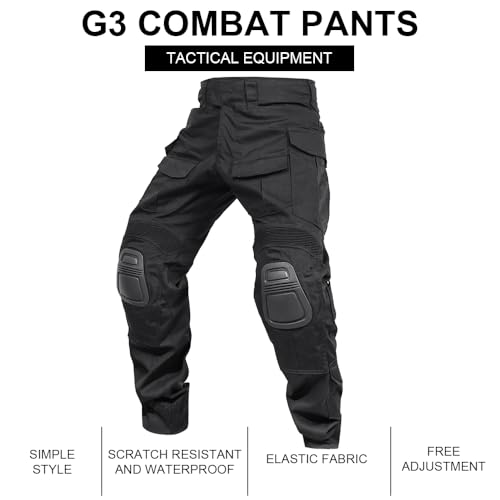 SINAIRSOFT G3 Tactical Pants with Knee Pads,Men's Airsoft Paintball Hunting Outdoor Pants,Combat Army BDU Trousers - Image 3