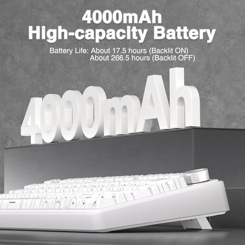 Image of AULA F75 Pro Wireless Mechanical Keyboard with Knob,75% Hot Swappable Custom Gaming Keyboards,RGB Backlit,Pre-lubed Switches,Side Printed PBT Keycaps Creamy Sounding Computer Keyboard, Line White