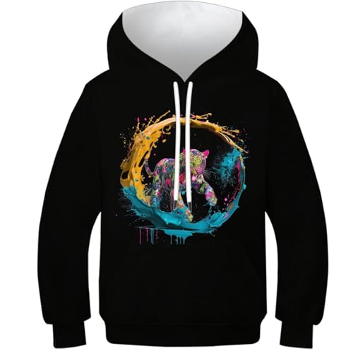Sweat à capuche enfant tigres colorés 3D un cadeau d'anniversaire original