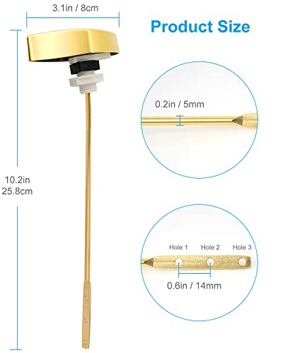 Hibbent Toilet Handle Tank Flush Lever Replacement Compatible With Totothu004-Cp Trip Lvr For St701, Cst854, Cst884,Side Mount Toilet Flush Handle, Toilet Trip Lever, Toilet Repair Handle, Gold #TOP4