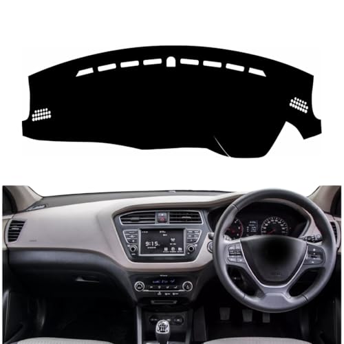 Image of Car Dashboard Cover Compatible with Hyundai Elite I20 2014-2020 Dustproof, UV Resistant | All-Weather Protection | Custom Fit Car Accessories (Balck)